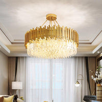 6 Lights Living Room Chandelier Minimalist Gold Pendant Light - Rebooters