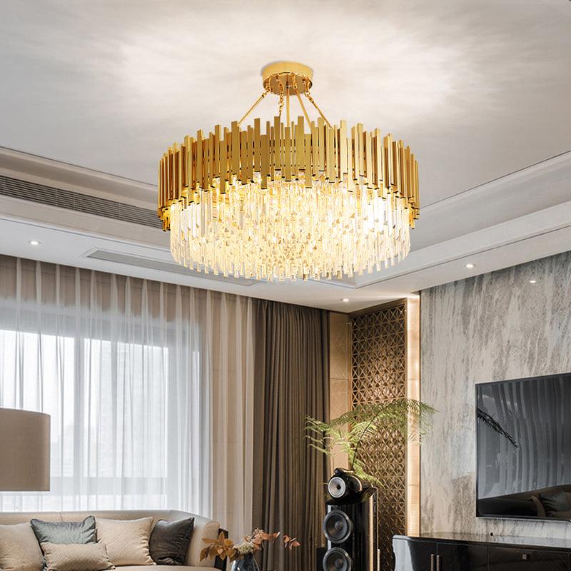 6 Lights Living Room Chandelier Minimalist Gold Pendant Light - Rebooters