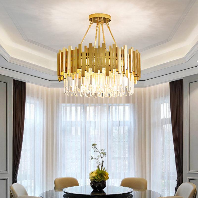6 Lights Living Room Chandelier Minimalist Gold Pendant Light - Rebooters