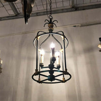 Black 3 Lights Chandelier Lighting Rustic Metal Bird Cage Pendant Lamp - Rebooters