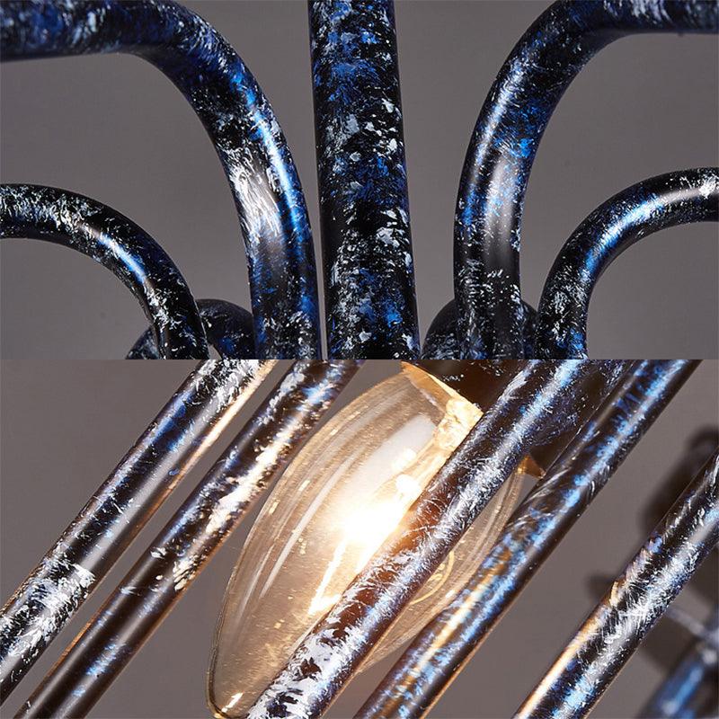 6 Lights Metal Chandelier Lamp Antique Black Sputnik Pendant - Rebooters