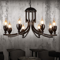 Metal Candle Chandelier Lamp Industrial 8-Head Ceiling Light - Rebooters