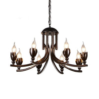 Metal Candle Chandelier Lamp Industrial 8-Head Ceiling Light - Rebooters
