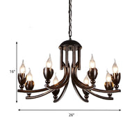 Metal Candle Chandelier Lamp Industrial 8-Head Ceiling Light - Rebooters