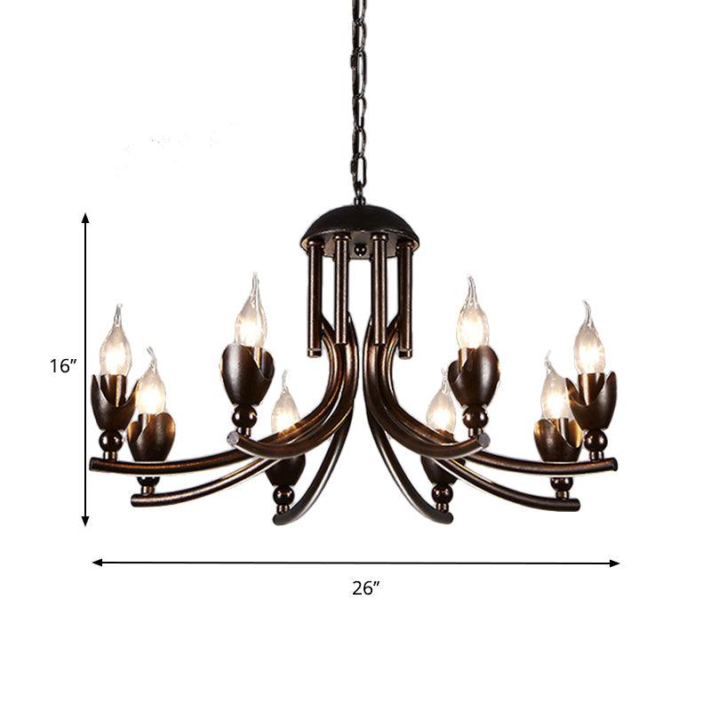 Metal Candle Chandelier Lamp Industrial 8-Head Ceiling Light - Rebooters