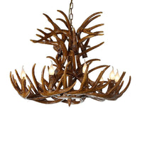 9 Lights Resin Chandelier Lamp Antler Shape Down Lighting - Rebooters