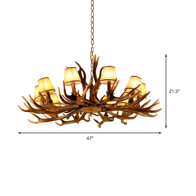 Conical Resin Pendant Lighting Traditional 10-Bulb Chandelier - Rebooters