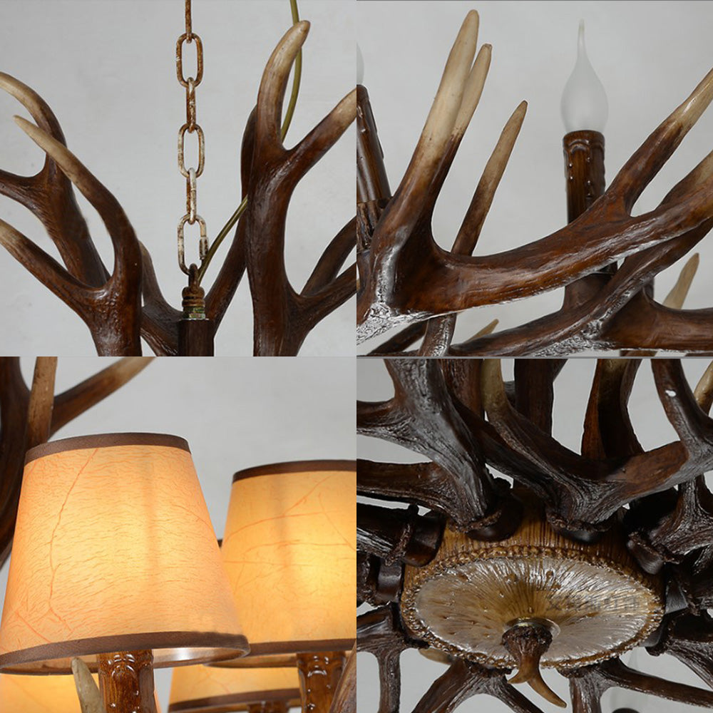 Conical Resin Pendant Lighting Traditional 10-Bulb Chandelier - Rebooters