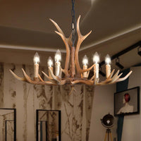 4/6/8 Lights Chandelier Lighting Fixture Rustic Candle Resin - Rebooters
