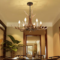 4/6/8 Lights Chandelier Lighting Fixture Rustic Candle Resin - Rebooters