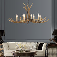 4/6/8 Lights Chandelier Lighting Fixture Rustic Candle Resin - Rebooters