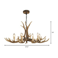 4/6/8 Lights Chandelier Lighting Fixture Rustic Candle Resin - Rebooters
