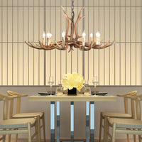 4/6/8 Lights Chandelier Lighting Fixture Rustic Candle Resin - Rebooters