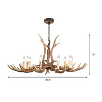 4/6/8 Lights Chandelier Lighting Fixture Rustic Candle Resin - Rebooters