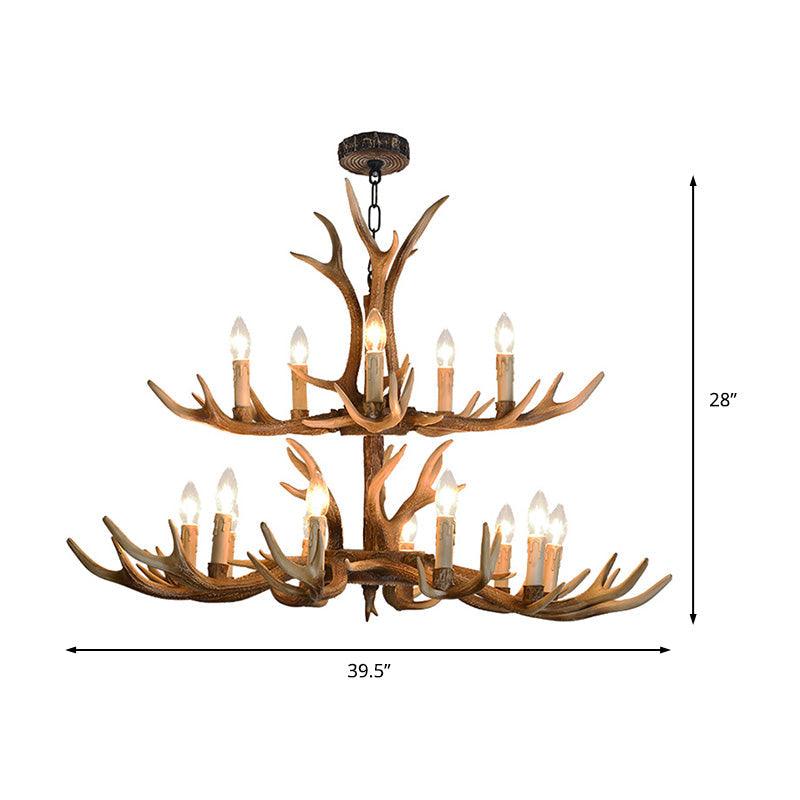 4/6/8 Lights Chandelier Lighting Fixture Rustic Candle Resin - Rebooters