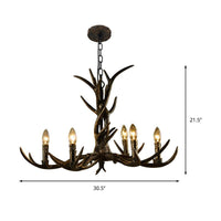 6/8/10-Light Chandelier Light Rustic Study Pendant Brass - Rebooters