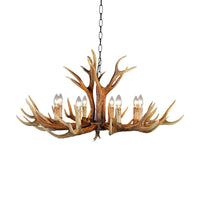 6/8/10 Lights Resin Chandelier Lamp Farmhouse Brown Deer Antler - Rebooters