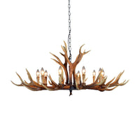6/8/10 Lights Resin Chandelier Lamp Farmhouse Brown Deer Antler - Rebooters