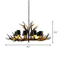 6/8/10-Bulb Resin Suspension Light Rustic Black Chandelier - Rebooters