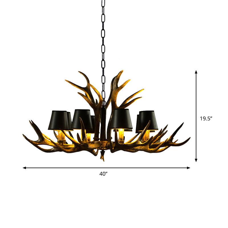 6/8/10-Bulb Resin Suspension Light Rustic Black Chandelier - Rebooters