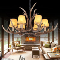 4/6/8-Light Conical Chandelier Light Traditional Brown Resin Pendant - Rebooters