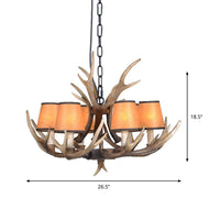 4/6/8 Lights Resin Chandelier Lamp Loft Brown Cone Pendant - Rebooters