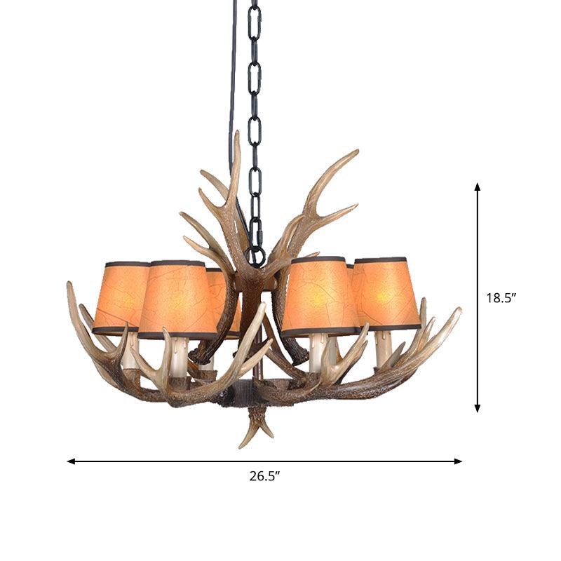 4/6/8 Lights Resin Chandelier Lamp Loft Brown Cone Pendant - Rebooters