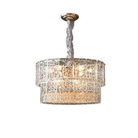 2-Tier Chandelier Pendant Light Modern Clear Glass Hanging Light - Rebooters