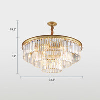 3-Ring Crystal Hanging Lamp Simplicity Gold Finish Chandelier - Rebooters