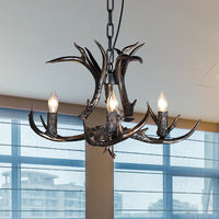 3/5/6 Heads Resin Chandelier Vintage Style Black Candelabra Light - Rebooters