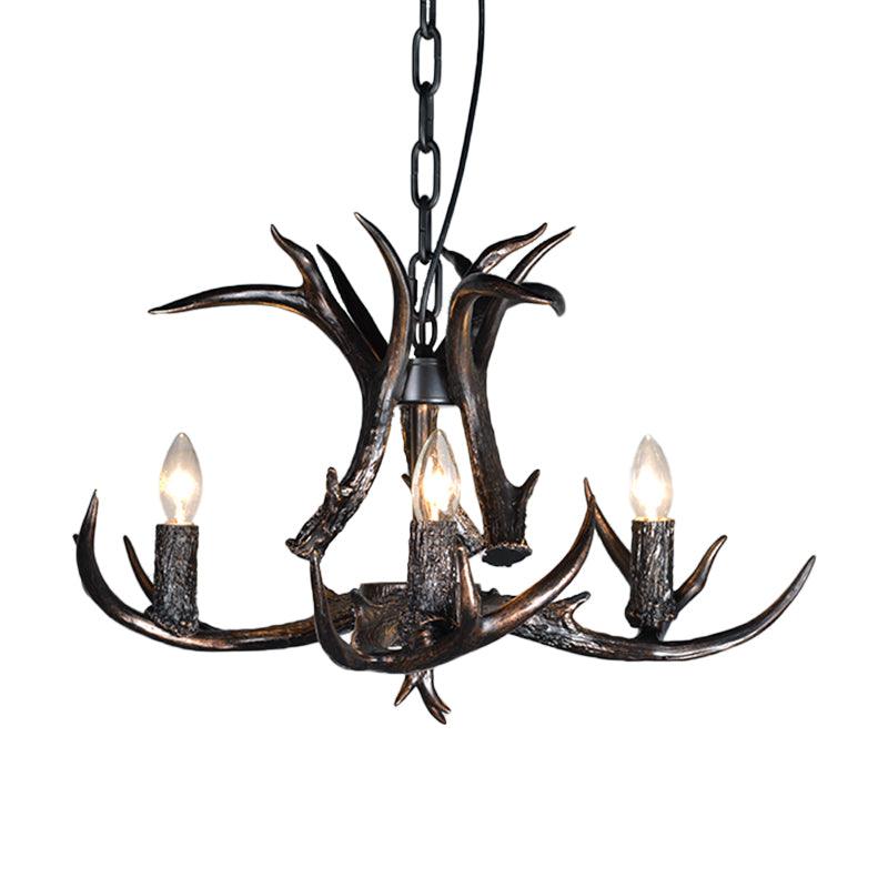 3/5/6 Heads Resin Chandelier Vintage Style Black Candelabra Light - Rebooters