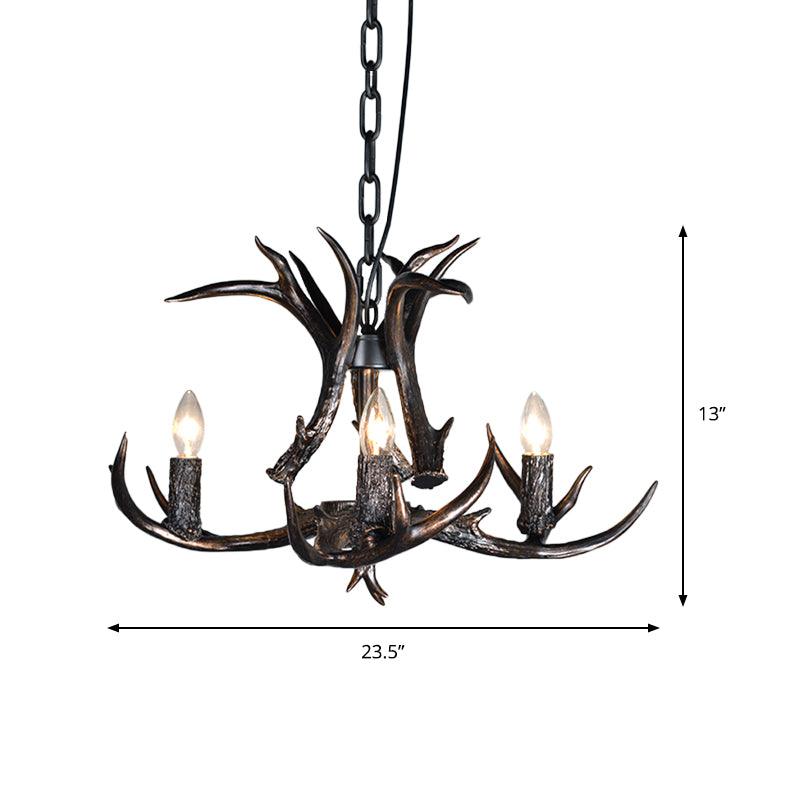 3/5/6 Heads Resin Chandelier Vintage Style Black Candelabra Light - Rebooters
