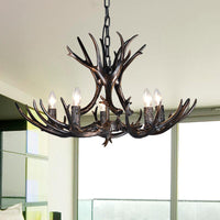 3/5/6 Heads Resin Chandelier Vintage Style Black Candelabra Light - Rebooters