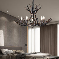 3/5/6 Heads Resin Chandelier Vintage Style Black Candelabra Light - Rebooters