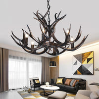 3/5/6 Heads Resin Chandelier Vintage Style Black Candelabra Light - Rebooters
