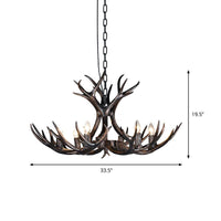 3/5/6 Heads Resin Chandelier Vintage Style Black Candelabra Light - Rebooters