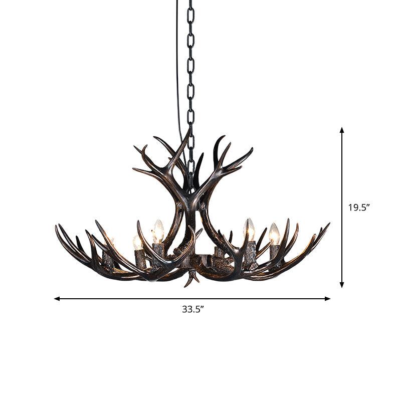 3/5/6 Heads Resin Chandelier Vintage Style Black Candelabra Light - Rebooters