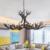 3/5/6 Heads Resin Chandelier Vintage Style Black Candelabra Light - Rebooters