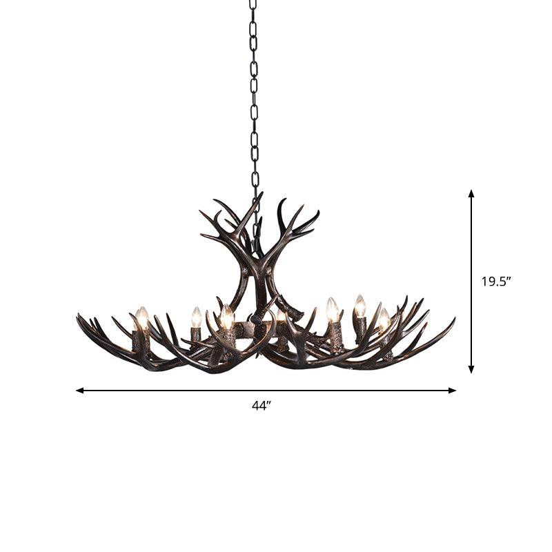 3/5/6 Heads Resin Chandelier Vintage Style Black Candelabra Light - Rebooters