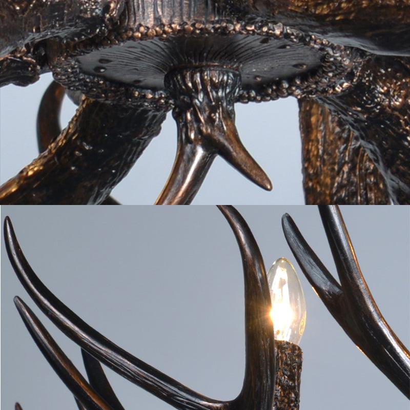 3/5/6 Heads Resin Chandelier Vintage Style Black Candelabra Light - Rebooters