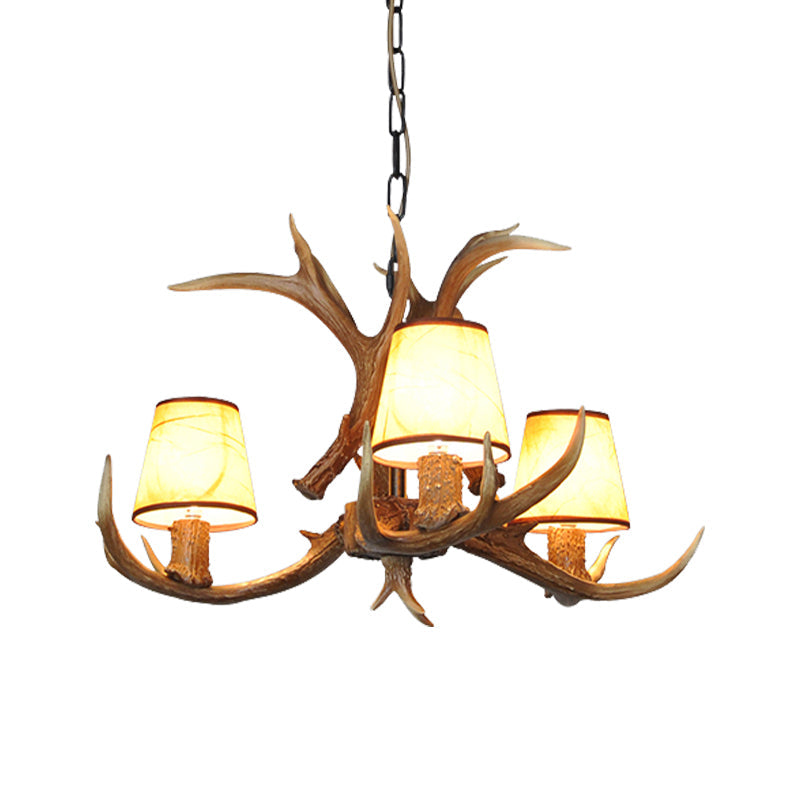 Cone Resin Pendant Lighting Traditional Chandelier with Antler - Rebooters