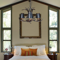 Black 3/6/8 Lights Chandelier Rustic Resin Pendant Lamp - Rebooters