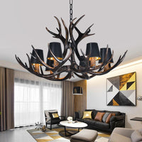 Black 3/6/8 Lights Chandelier Rustic Resin Pendant Lamp - Rebooters