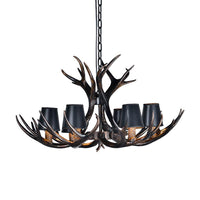 Black 3/6/8 Lights Chandelier Rustic Resin Pendant Lamp - Rebooters