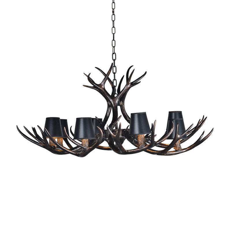 Black 3/6/8 Lights Chandelier Rustic Resin Pendant Lamp - Rebooters