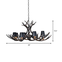 Black 3/6/8 Lights Chandelier Rustic Resin Pendant Lamp - Rebooters