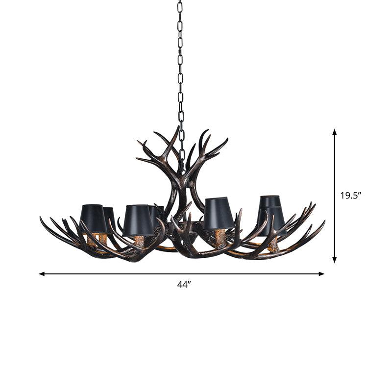 Black 3/6/8 Lights Chandelier Rustic Resin Pendant Lamp - Rebooters