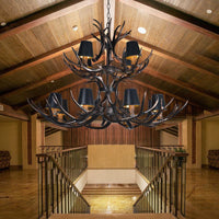 Black 3/6/8 Lights Chandelier Rustic Resin Pendant Lamp - Rebooters