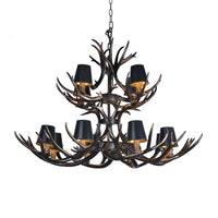 Black 3/6/8 Lights Chandelier Rustic Resin Pendant Lamp - Rebooters