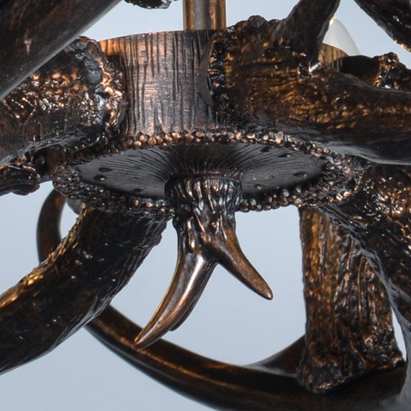 Black 3/6/8 Lights Chandelier Rustic Resin Pendant Lamp - Rebooters